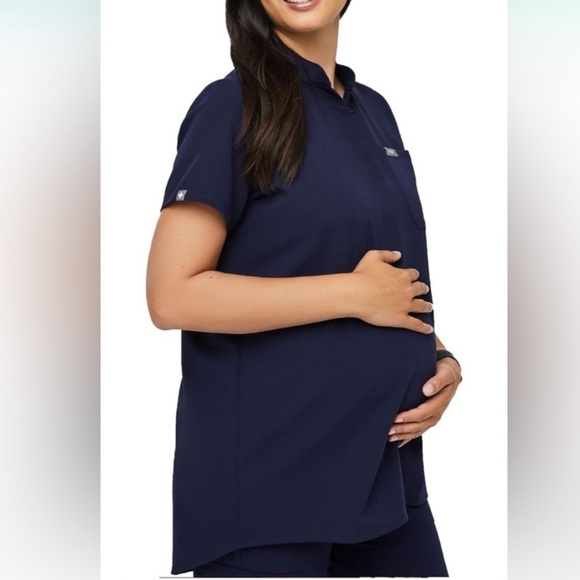 FIGS Kitale Women's W21SW1012 Navy Blue Maternity Scrub Top Size Small - Picture 10 of 10